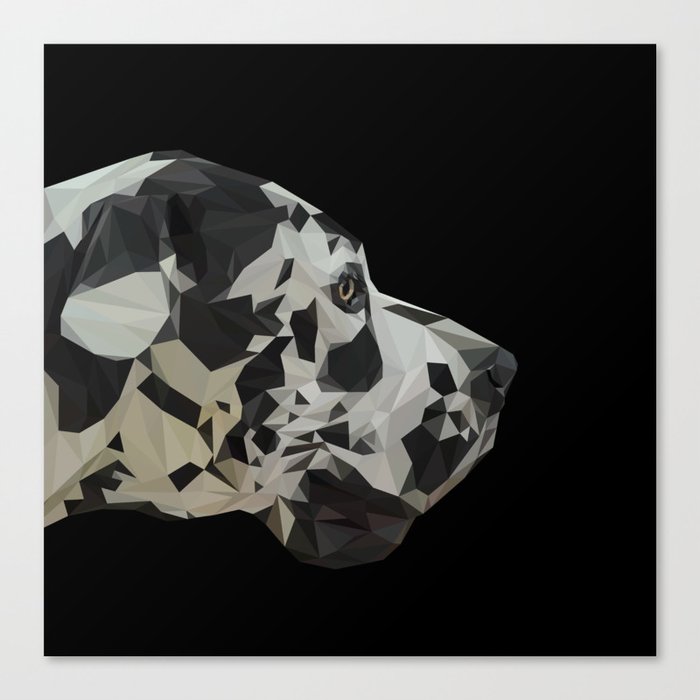 Great Dane Dogue low poly. Canvas Print