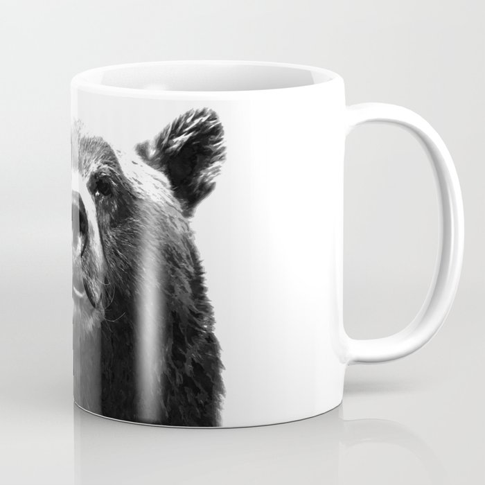 Black and white bear portrait Coffee Mug