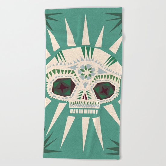 Sugar skull II Beach Towel
