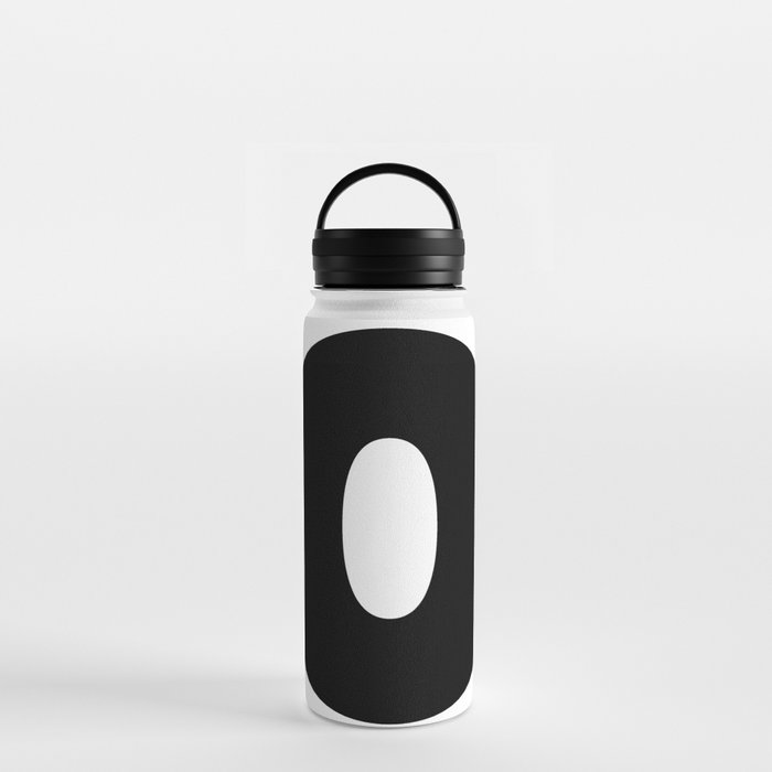O (Black & White Letter) Water Bottle