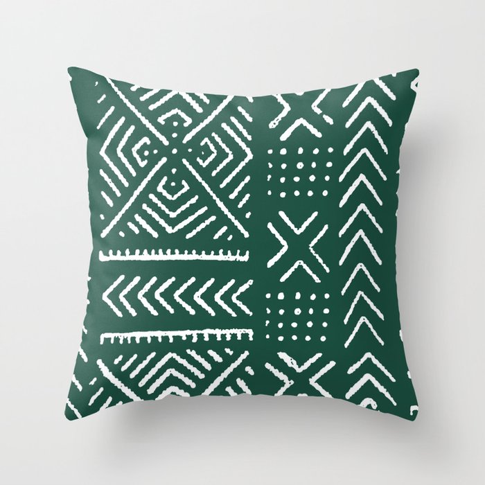 Green mudcloth sale pillow