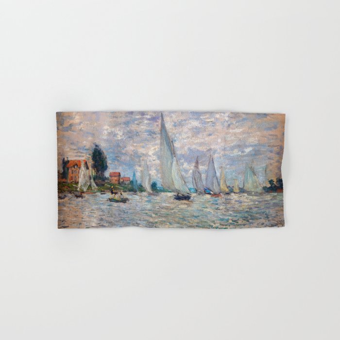 Claude Monet - Boats Regatta at Argenteuil Hand & Bath Towel