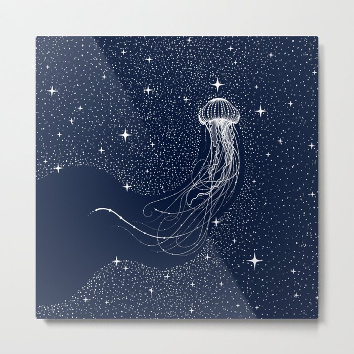 starry jellyfish Metal Print