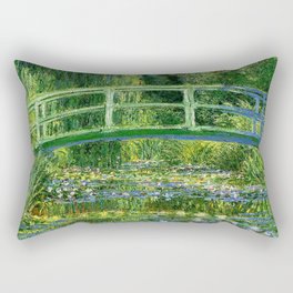 Water Lilies and the Japanese bridge Rectangular Pillow