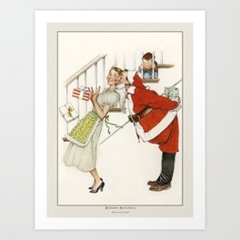 Vintage Christmas Poster-Christmas Card-Norman Rockwell 2. Art Print