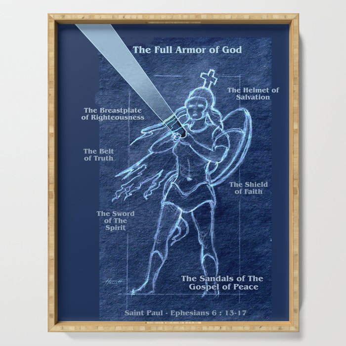 Full Armor of God - Warrior Girl 2 Serving Tray