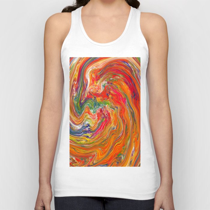 Colourful Abstract Swirl Paint Texture Pattern Tank Top