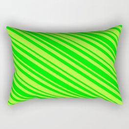 [ Thumbnail: Light Green and Lime Colored Stripes/Lines Pattern Rectangular Pillow ]