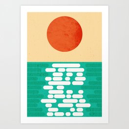 Sun over the sea Art Print