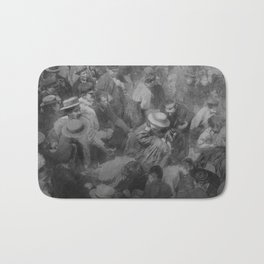 The Crowd, 1910 gum bichromate photographic process black and white photograph by Robert Demachy Bath Mat
