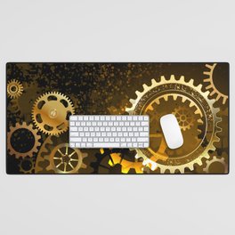 Steampunk background with gears Desk Mat