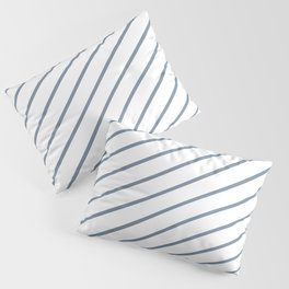 [ Thumbnail: Light Slate Gray and White Colored Lines/Stripes Pattern Pillow Sham ]