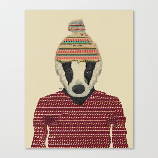 seb the badger Canvas Print