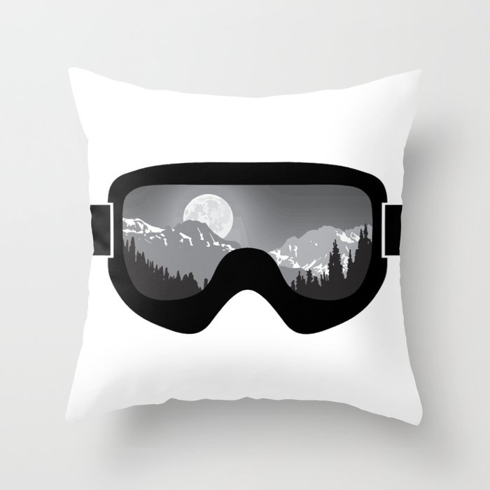 Moonrise Goggles - B+W - Black Frame | Goggle Designs | DopeyArt Throw Pillow