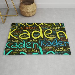 Kaden Rug | Grandfather Nephew, Man Baby Boy, Wordcloud Positive, Vidddie Publyshd, Horizontal America, Husband Merch Text, Colors First Name, Hand Lettering Son, Special Dad Daddy, Male Kaden 