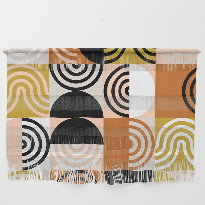 abstract checker lines modern Wall Hanging
