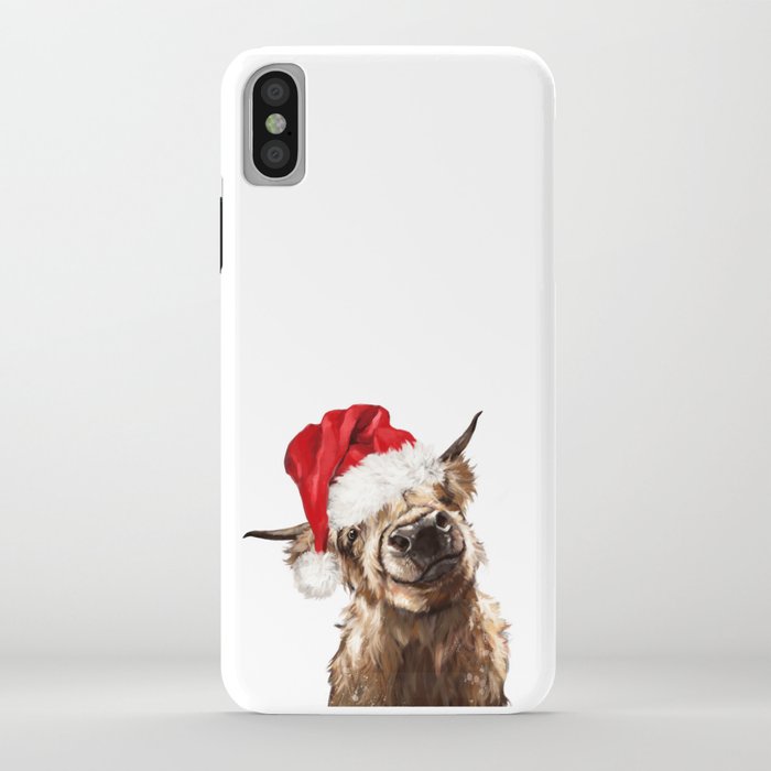 christmas highland cow iphone case