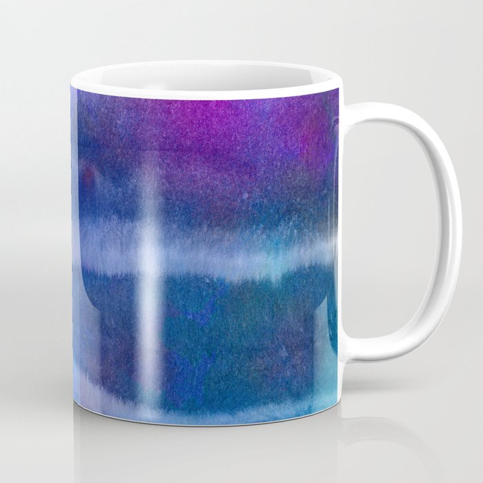 Blue Abstract Watercolor Striped Painting Coffee Mug