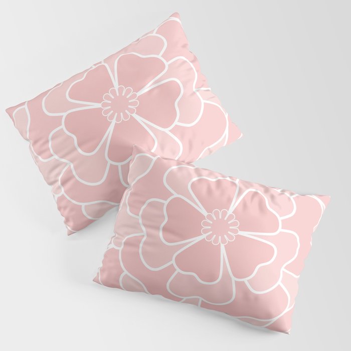 Pink abstract flower Pillow Sham
