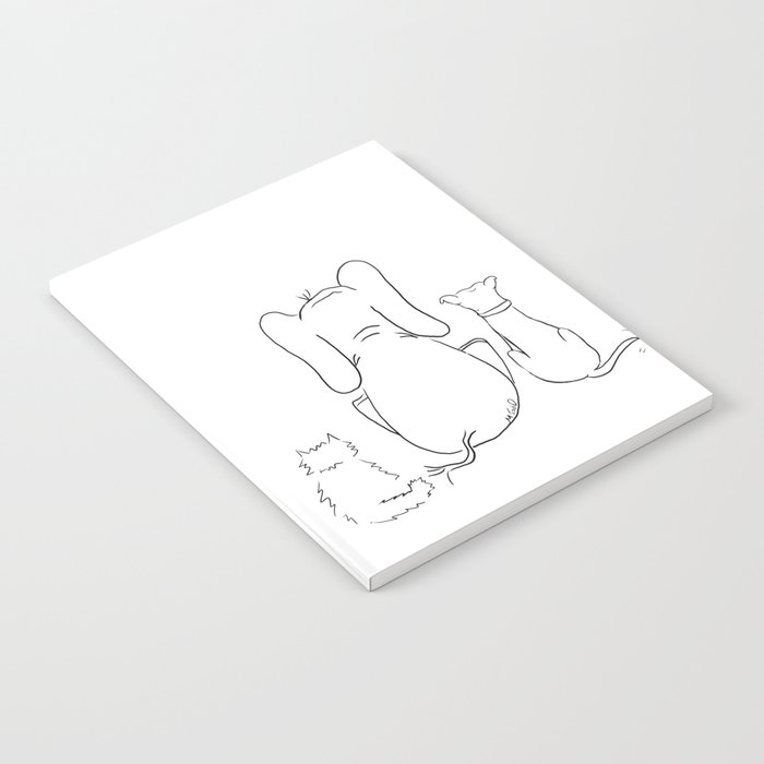 Cat, elephant, and dog friendship trio Notebook