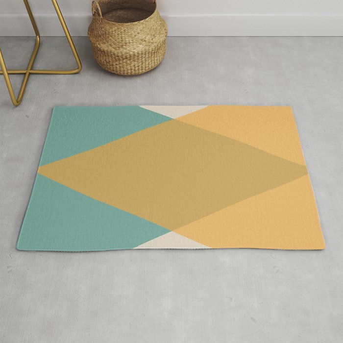 Mid Century - Yellow and Blue Rug