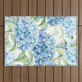 Blue Hydrangea Outdoor Rug