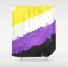 Splatter YOUR Colors - Nonbinary Pride Shower Curtain