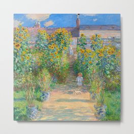 Claude Monet, The Artist's Garden at Vétheuil, 1881 Painting Metal Print