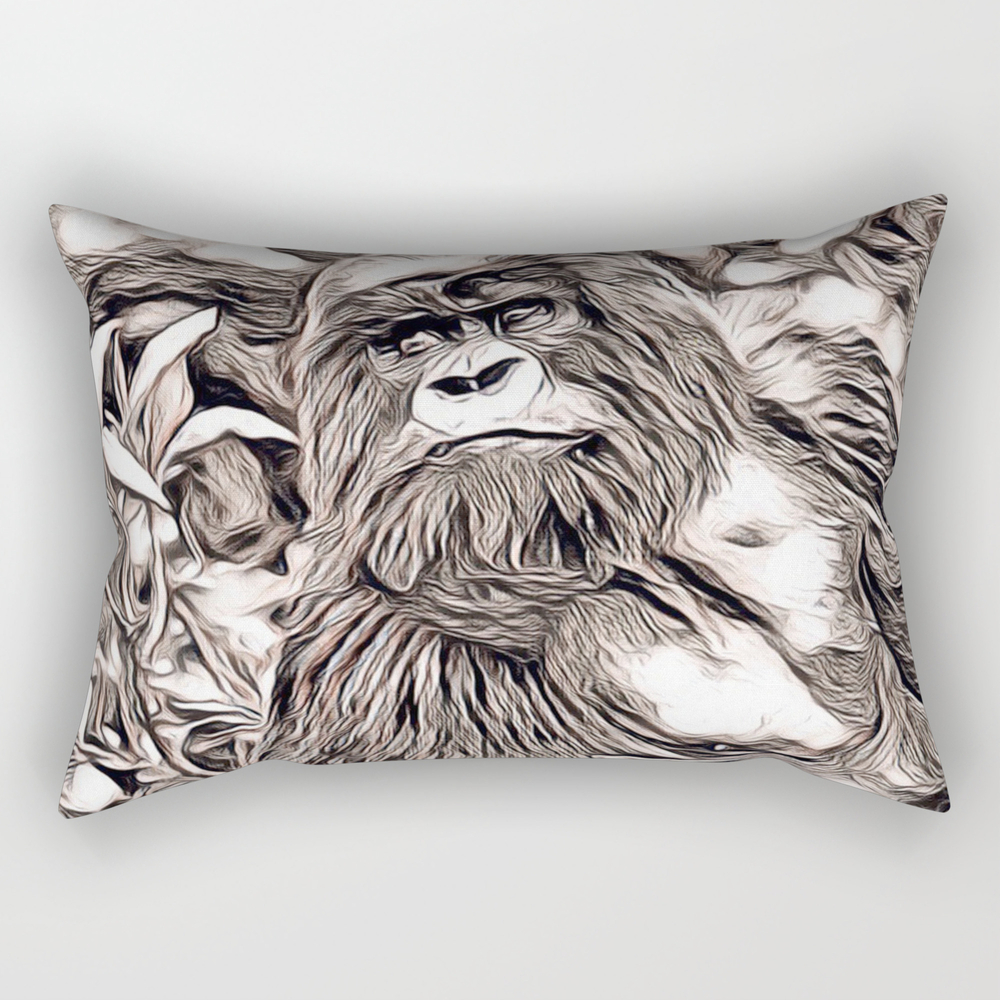 Rustic Style - Gorilla Rectangular Pillow by jamcolorsspecial