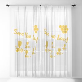 Save the bees! by Beebox Sheer Curtain