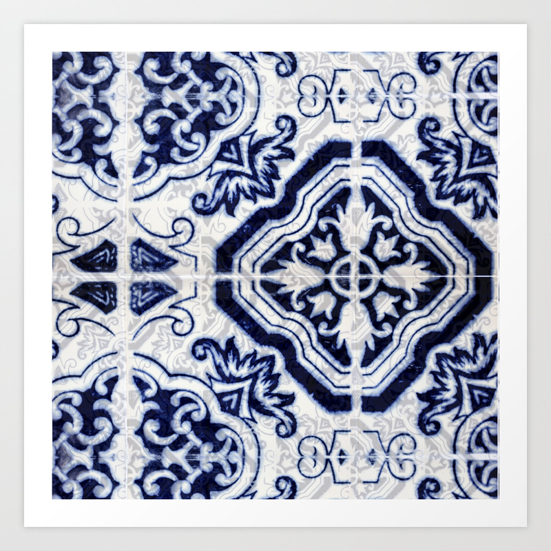 Azulejo Vi Portuguese Hand Painted Tiles Art Print By Ingz Society6