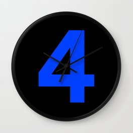 Number 4 (Blue & Black) Wall Clock