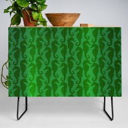 Green Silk Metallic Seahorse Modern Collection Credenza