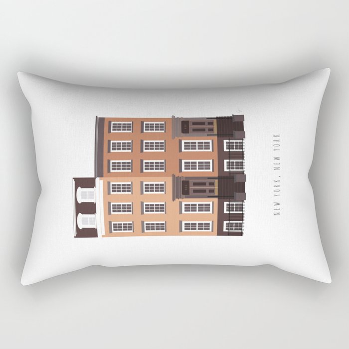 New York City, NYC Brownstone Rectangular Pillow