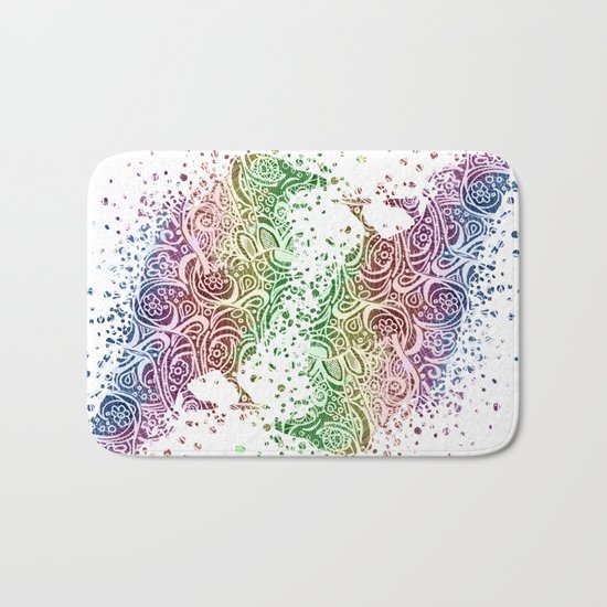 A Crow of Lace and Color Bath Mat