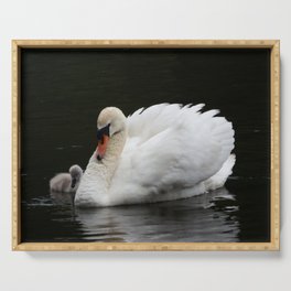 MUTE SWAN WITH CYGNET Serving Tray