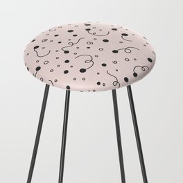 Abstract festive geometric pattern in pink and grey Counter Stool