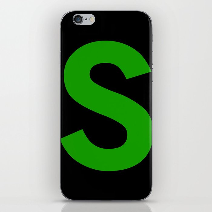 Letter S (Green & Black) iPhone Skin