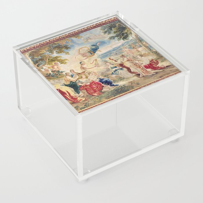 Antique Brussels Tapestry 18th Century The Wedding of Psyche  Acrylic Box