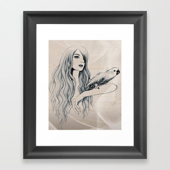 Parrot Girl 2 Framed Art Print