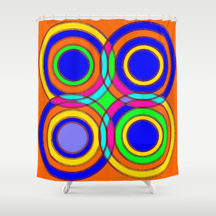 couleurs et cercles Shower Curtain