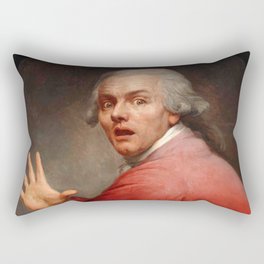 Joseph Ducreux - Self-portrait in Surprise and Terror - Autoportrait en homme surpris et terrorisé Rectangular Pillow