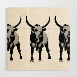 Bulls op art Wood Wall Art