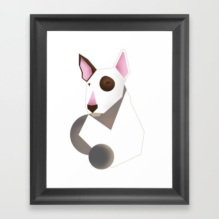 White bull terrier Framed Art Print