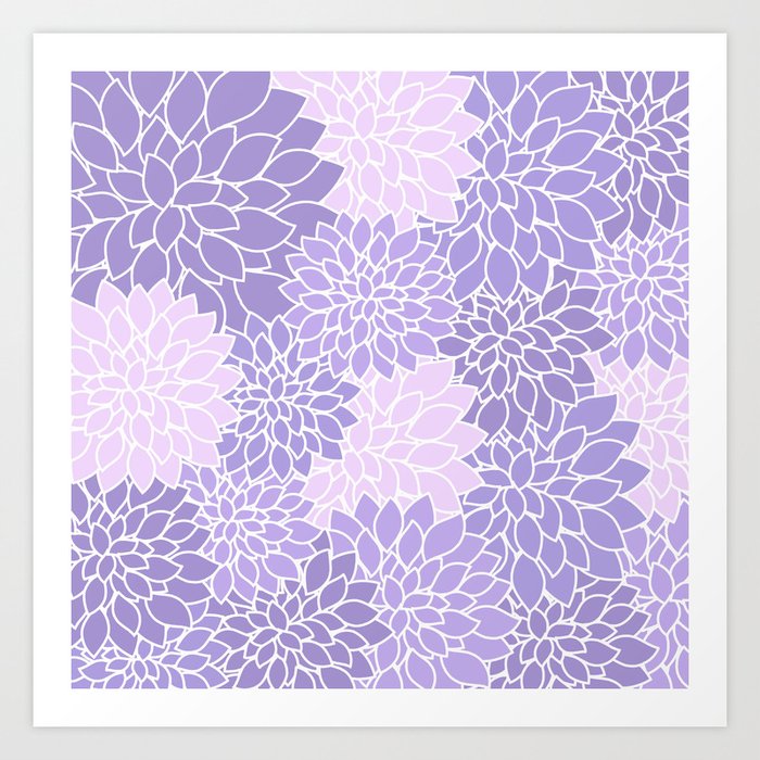 Lavender Dahlias Art Print