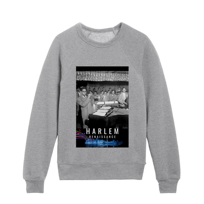 1929 to 1939 Harlem Renaissance Jazz Musical venue African American black and white photograph / photography vintage heritage poster Kids Crewneck