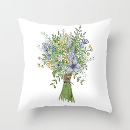 Wildflower Bouquet Throw Pillow