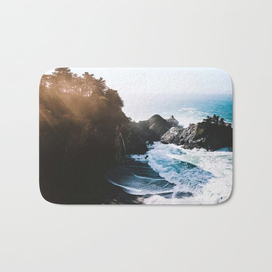 Cliff, Wave, and Beach Bath Mat