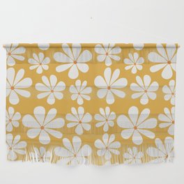 Retro Daisy Pattern - Golden Yellow Bold Floral Wall Hanging