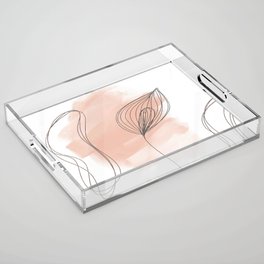 Tender but Tough - Minimal Abstract Painting Acrylic Tray